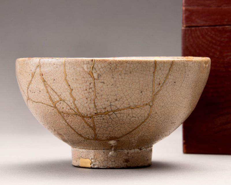A Richo Era Kōrai Tea Bowl with Gold Repairs