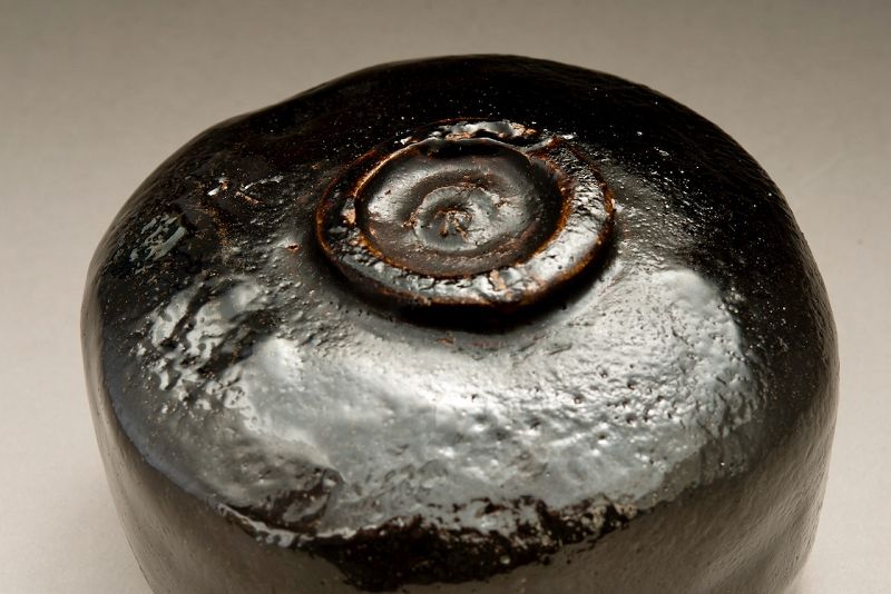 A Four Cornered Black Raku “Jidai” Chawan