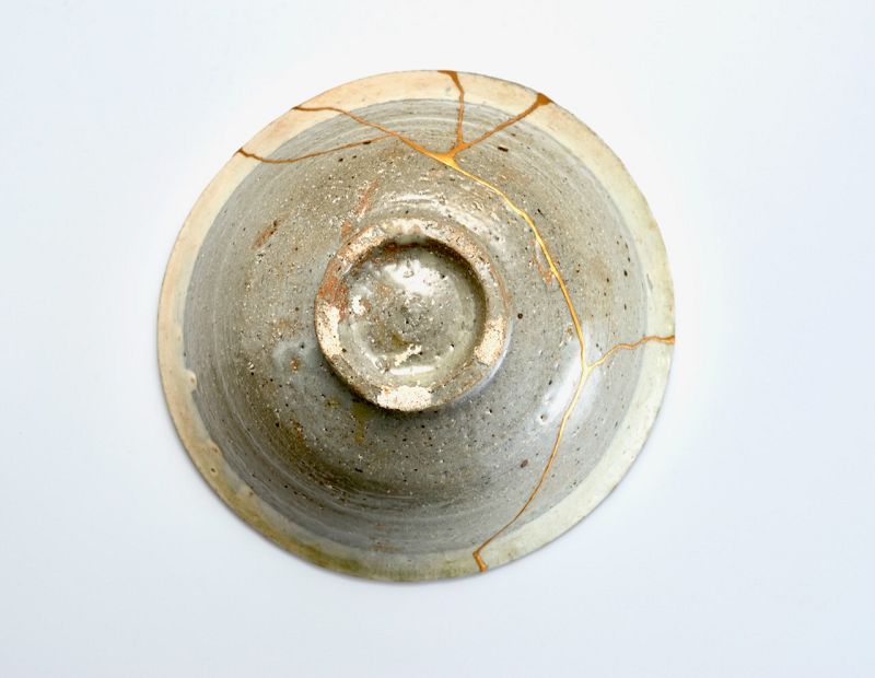 A Joseon Period Bowl with Excellent Kintsugi Gold Repairs