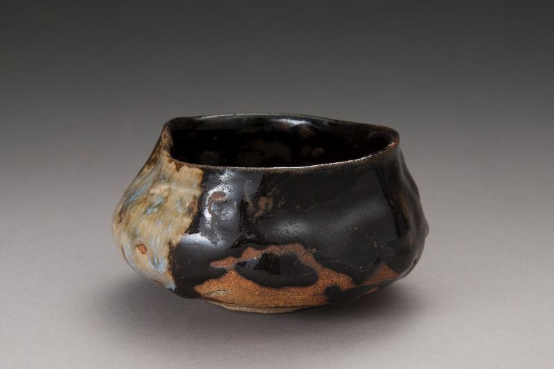 An Antique Oribe Style Tea Bowl