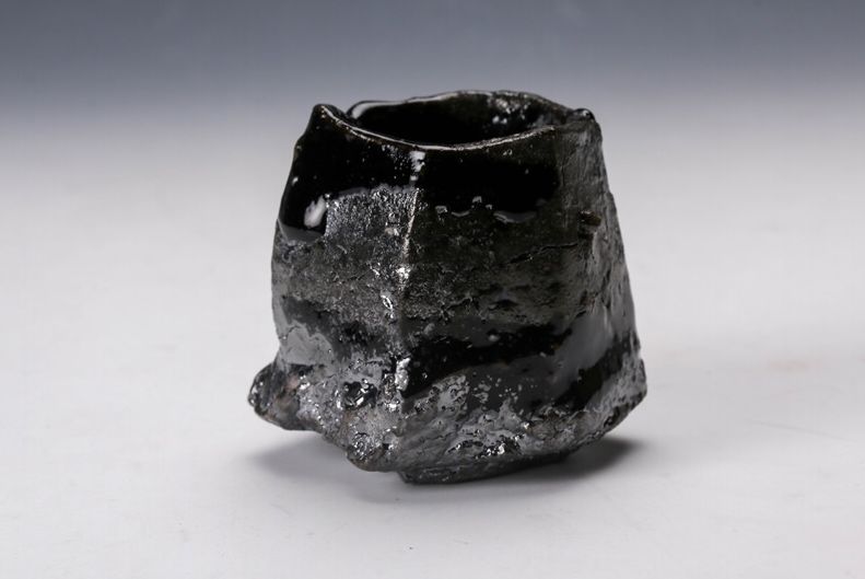A Black “Prism” Guinomi by Ichikawa Tōru