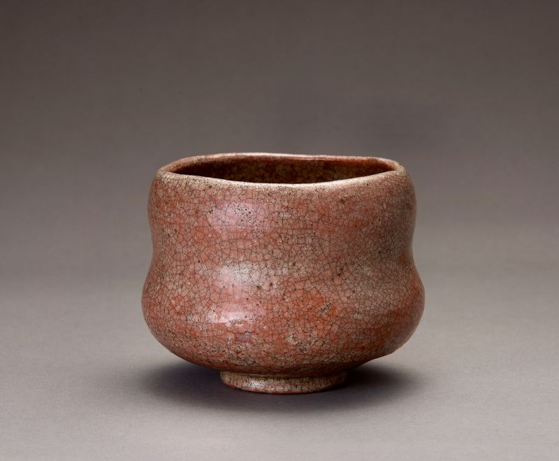 A Red Raku Tea Bowl by Famed Potter Ichigen (1662-1722)