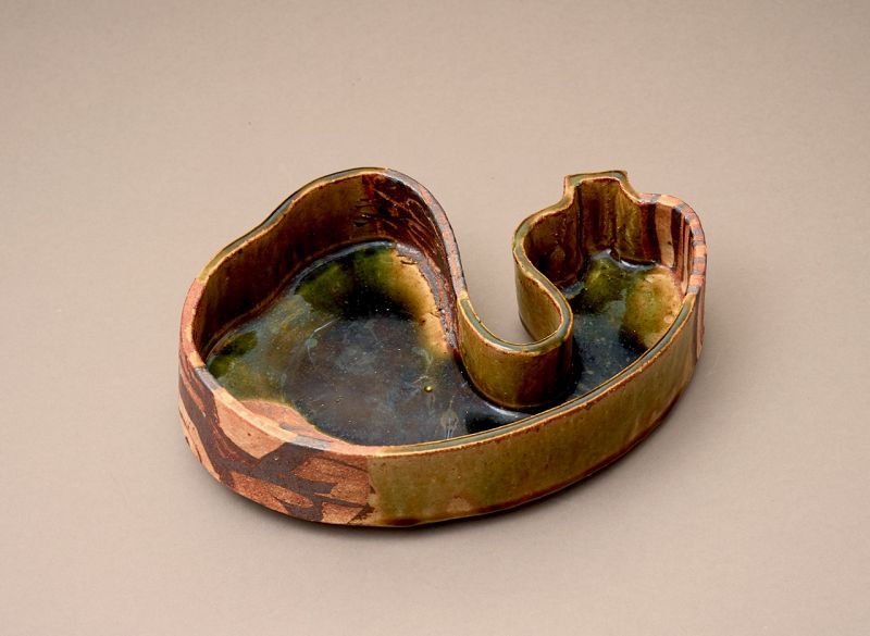 A Modern Oribe Serving Dish by Takauchi Shugo