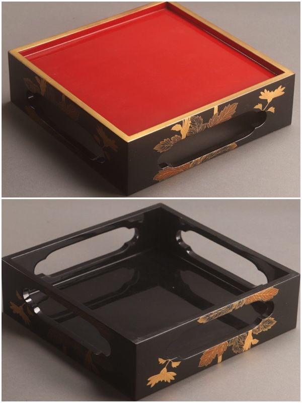 A Meiji Period Maki-e Hand Painted Five-tiered Jubako Set