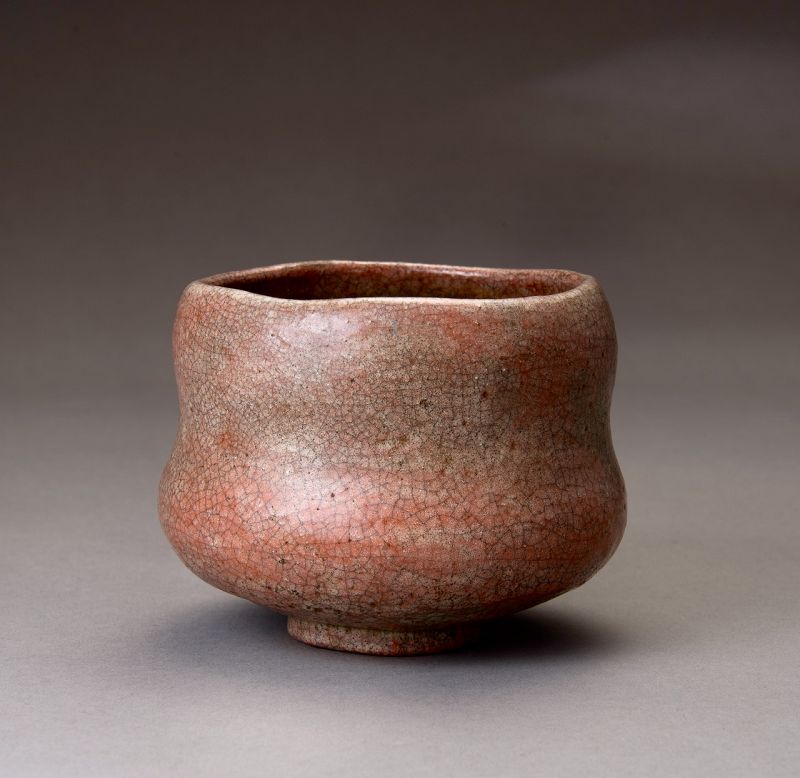 A Red Raku Tea Bowl by Famed Potter Ichigen (1662-1722)