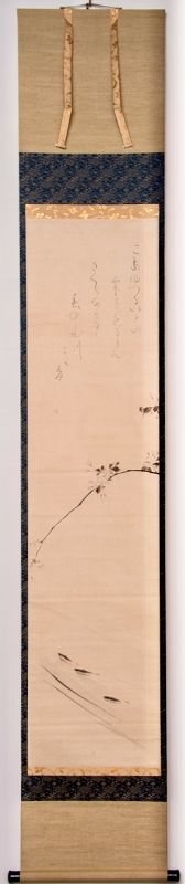 [Spring Trout] Hanging Scroll by Ōtagaki Rengetsu (1791-1875)