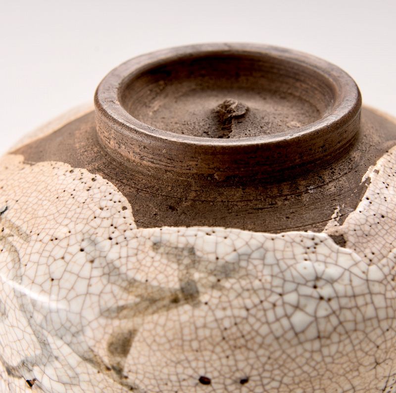 An Edo Period Shino Tea Bowl with Gold Repairs