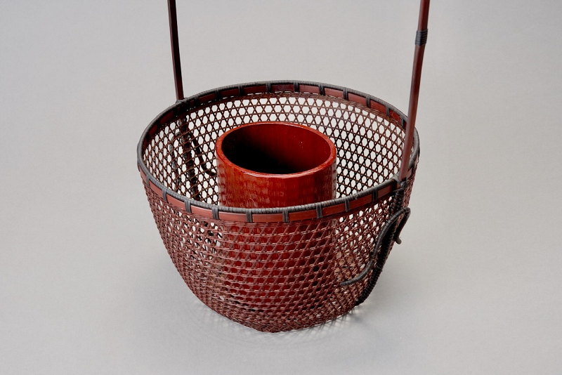 A Fine Bamboo Ikebana Basket by Shimabashi Chikufusai