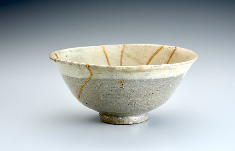 A Joseon Period Bowl with Excellent Kintsugi Gold Repairs