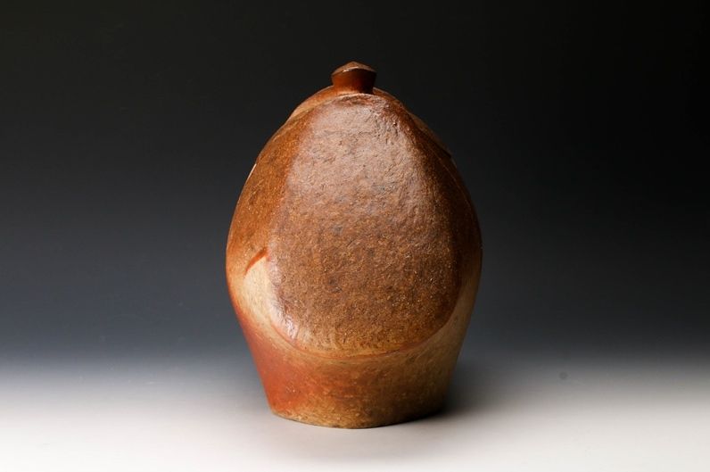 A Modern Bizen Lidded Jar by Yokoyama Naoki