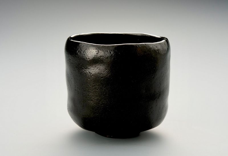 A Black Raku Tea Bowl by Ito Tozan