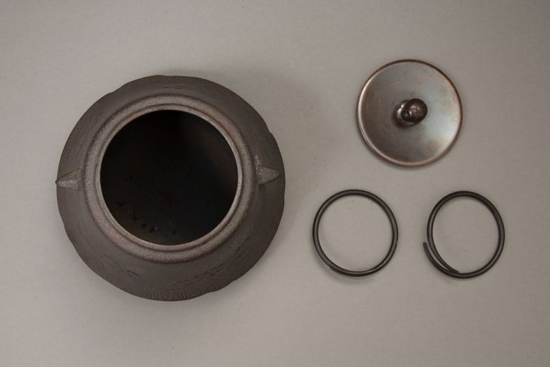 An Iron Chagama Crafted by Living National Treasure Takahashi Keiten
