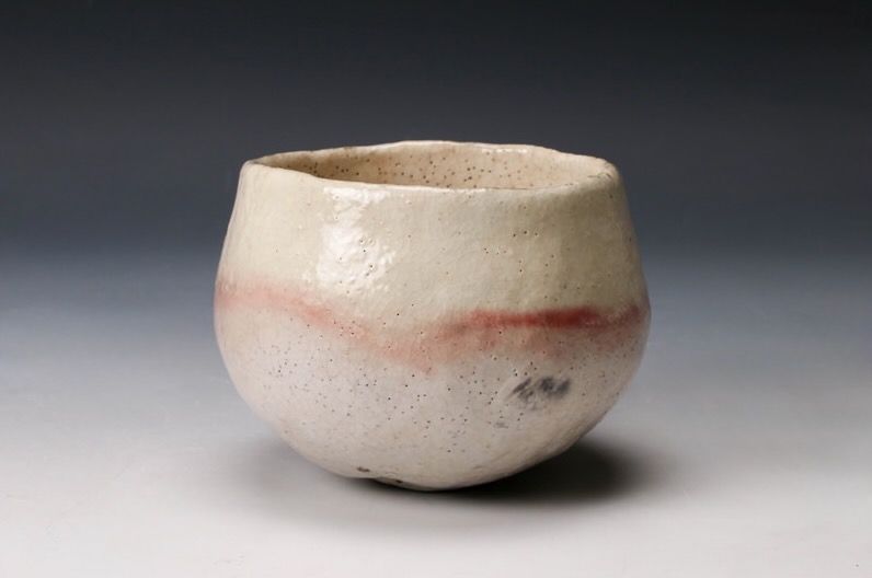 A White Raku Tea Bowl by Master Potter Sugimoto Sadamitsu