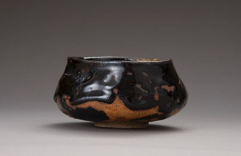 An Antique Oribe Style Tea Bowl