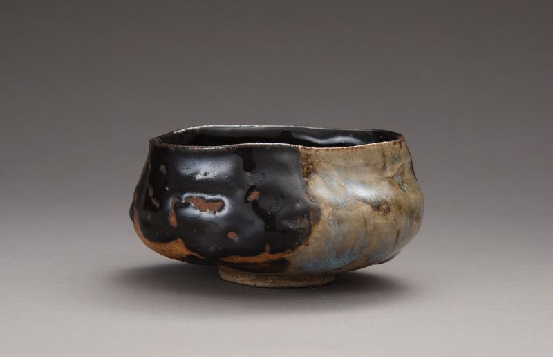 An Antique Oribe Style Tea Bowl