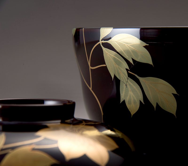 Hand Painted Lacquerware Bowl Set (10) by Musashino Urushi Kogei