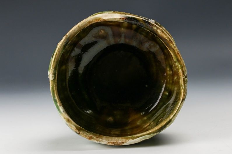 A Modern Oribe Tea Bowl by Tsukamoto Haruhito (b. 1959)
