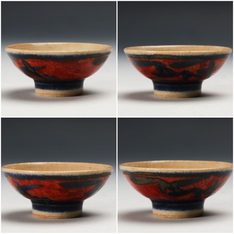 Painted Tokkuri and Cups by Living National Treasure Kondō Yuzō
