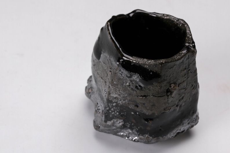 A Black “Prism” Guinomi by Ichikawa Tōru