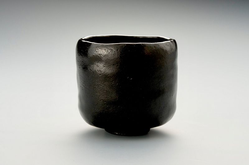 A Black Raku Tea Bowl by Ito Tozan