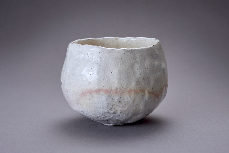 A White Raku Tea Bowl by Master Potter Sugimoto Sadamitsu