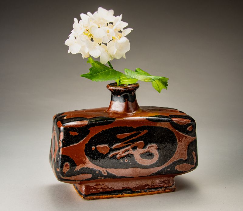 A Tetsu-yu Henko Vase by Master Potter Kawai Kanjiro