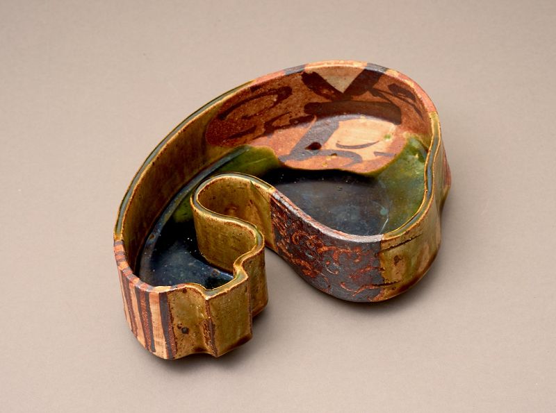 A Modern Oribe Serving Dish by Takauchi Shugo