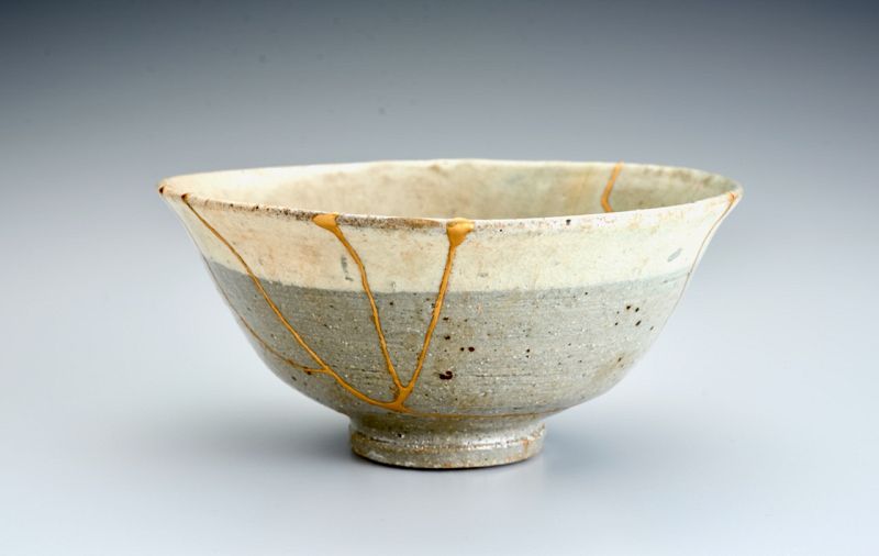 A Joseon Period Bowl with Excellent Kintsugi Gold Repairs