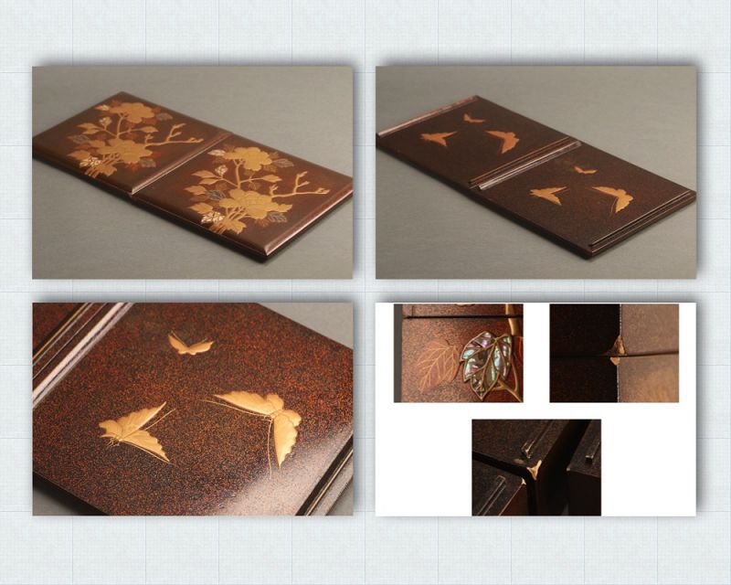 A Meiji Period Maki-e Gold Painted Five-tiered Jubako Set