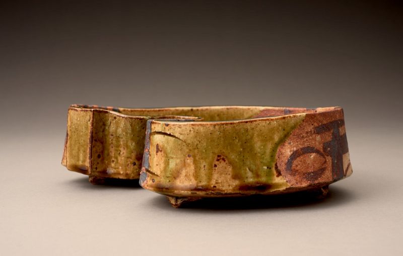 A Modern Oribe Serving Dish by Takauchi Shugo