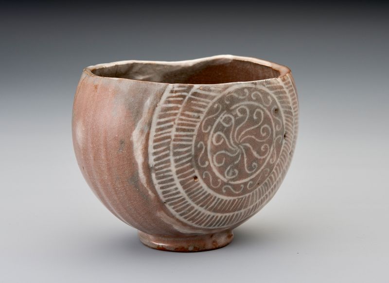 An Excavated Mishima Tea Bowl [Tokugawa Clan]