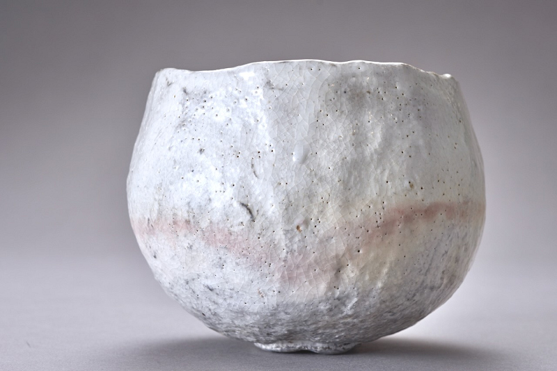 A White Raku Tea Bowl by Master Potter Sugimoto Sadamitsu