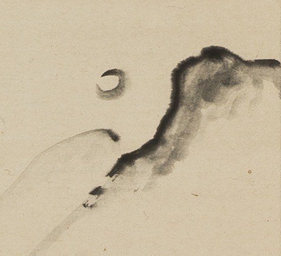 "Autumn Moon" Hanging Scroll by Ōtagaki Rengetsu