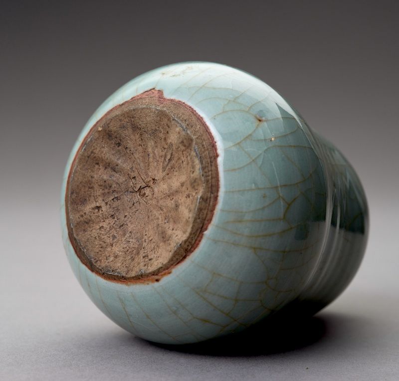 An Antique Celadon Tea Container with Pewter Cap