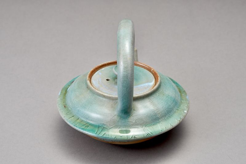 An Antique Celadon Chōshi for Sake with a Beautiful Gold Repair