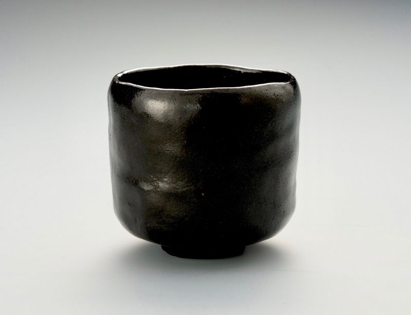 A Black Raku Tea Bowl by Ito Tozan