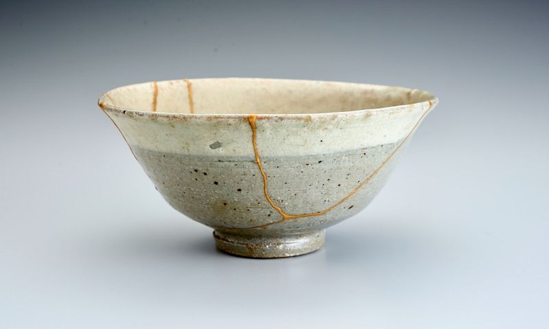 A Joseon Period Bowl with Excellent Kintsugi Gold Repairs