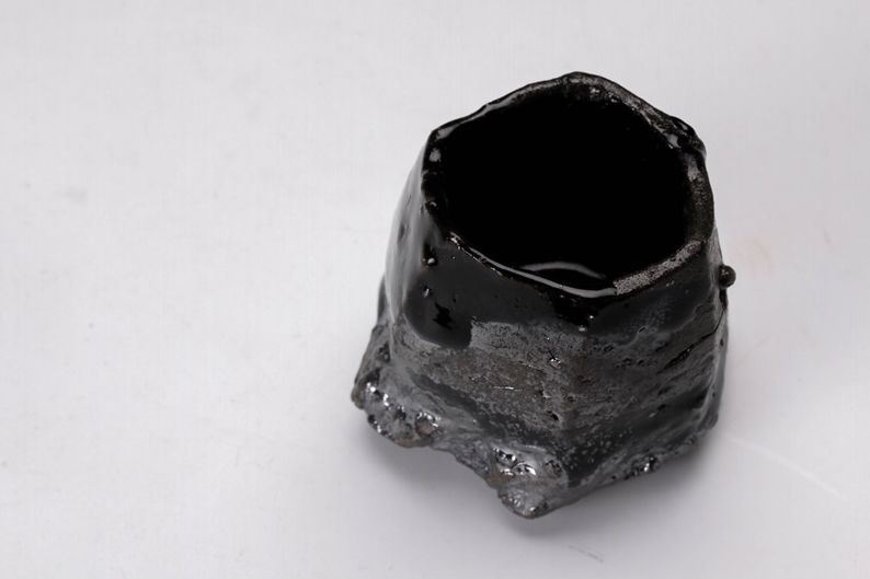 A Black “Prism” Guinomi by Ichikawa Tōru