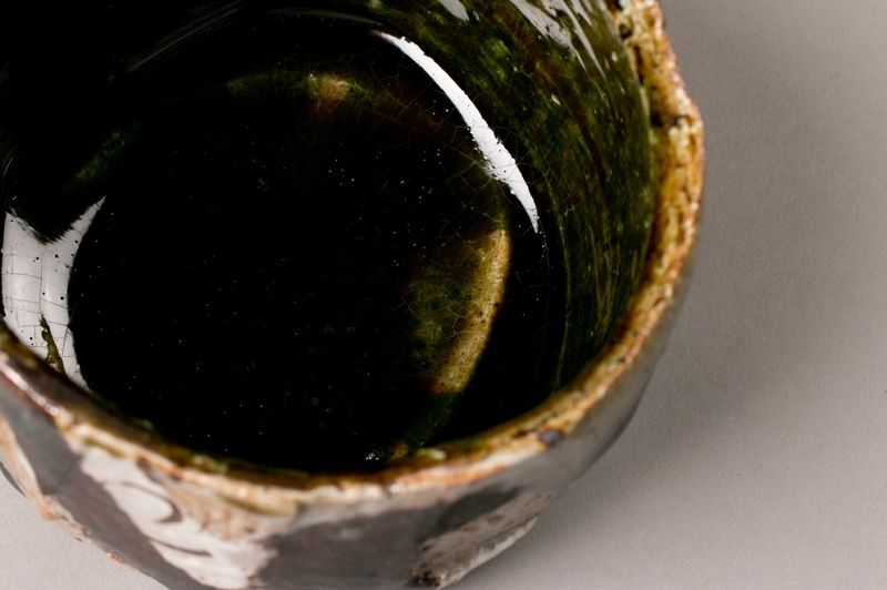 A Modern Oribe Tea Bowl by Takauchi Shugo