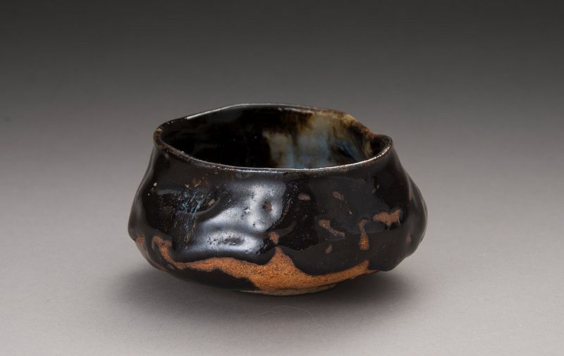 An Antique Oribe Style Tea Bowl