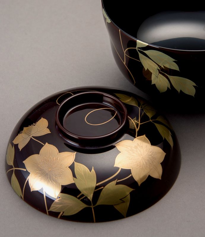 Hand Painted Lacquerware Bowl Set (10) by Musashino Urushi Kogei