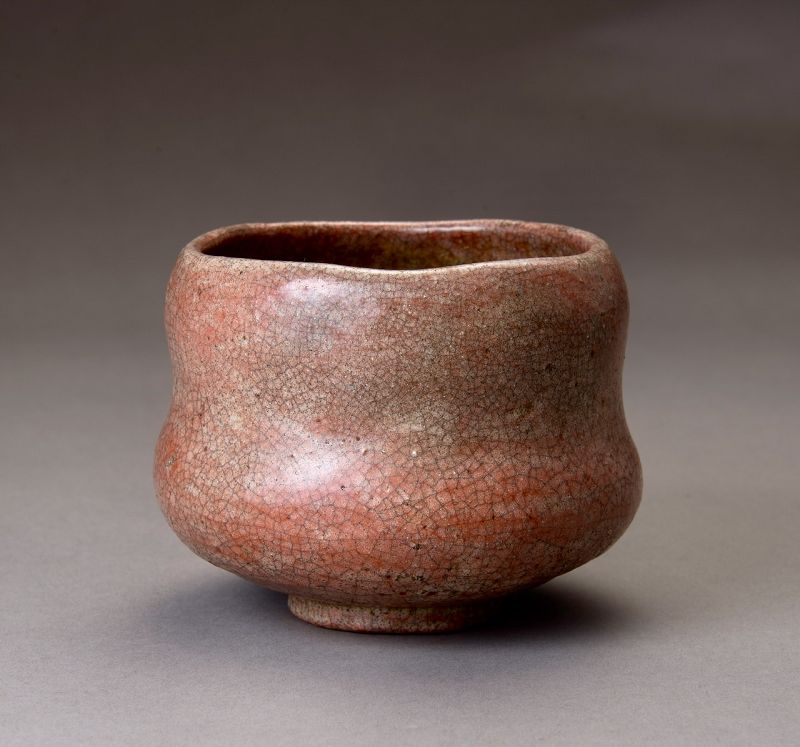 A Red Raku Tea Bowl by Famed Potter Ichigen (1662-1722)