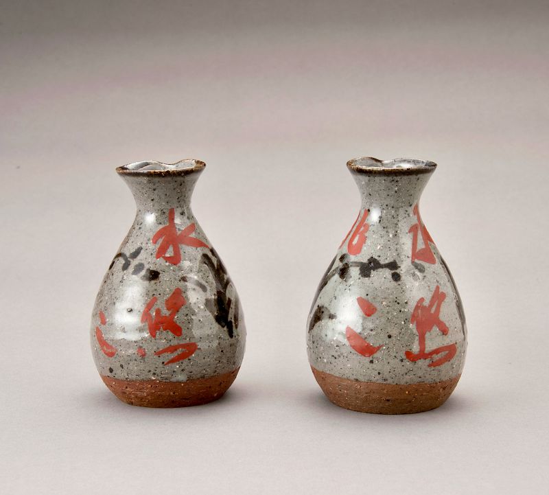 A Set of Painted Tokkuri by Living National Treasure Kondō Yuzō