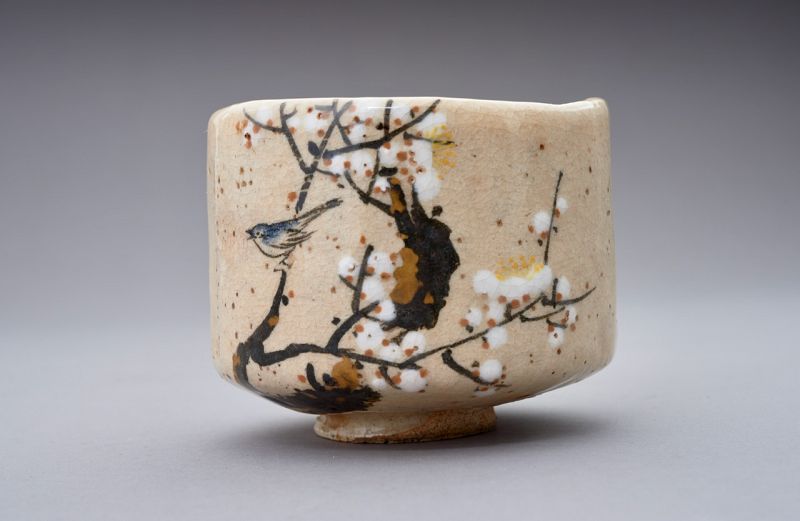 A White Raku Tea Bowl by First Generation Ito Tozan