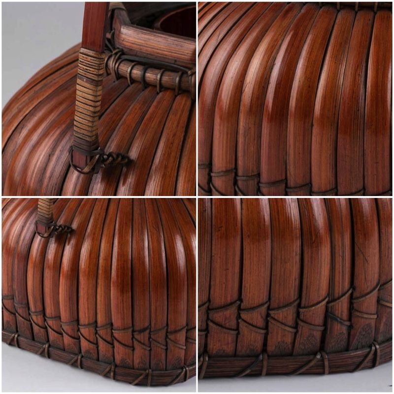 A Bamboo Woven Basket for Ikebana by Suzuki Chikuho-sai (1872-1936)