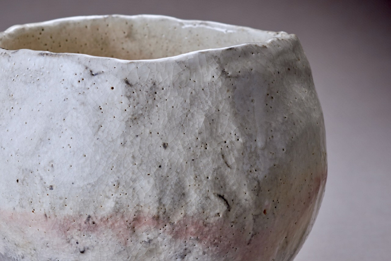 A White Raku Tea Bowl by Master Potter Sugimoto Sadamitsu