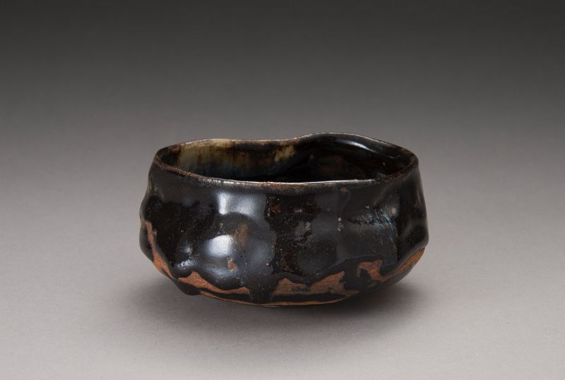 An Antique Oribe Style Tea Bowl