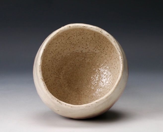 A White Raku Tea Bowl by Master Potter Sugimoto Sadamitsu