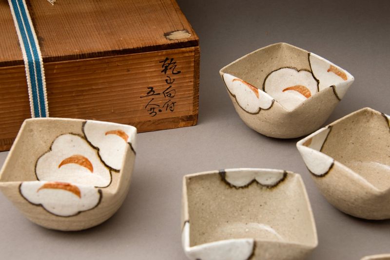 A set of Mukozuke Serving Dishes by 3rd Generation Kenzan, 18th C.