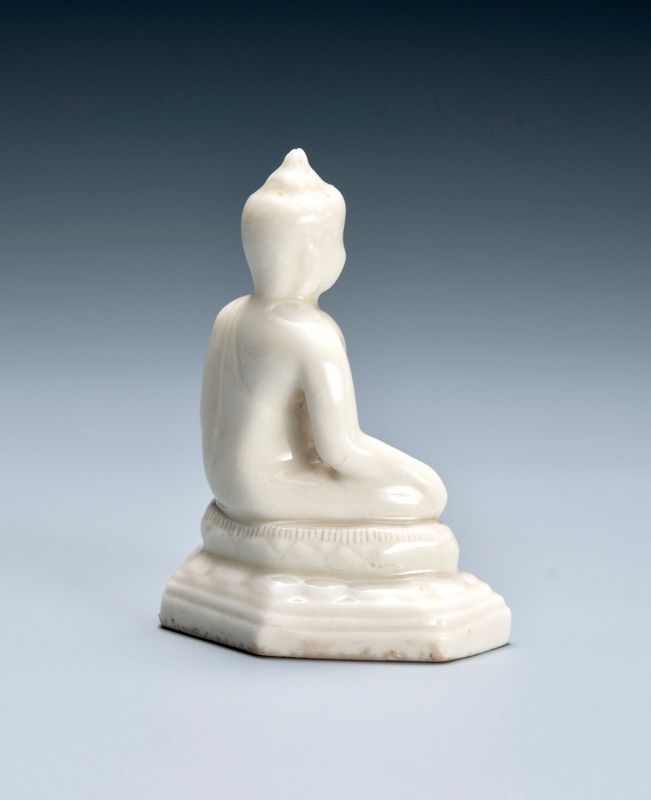 A Small Porcelain Seated Bodhisattva by Suwa Sozan